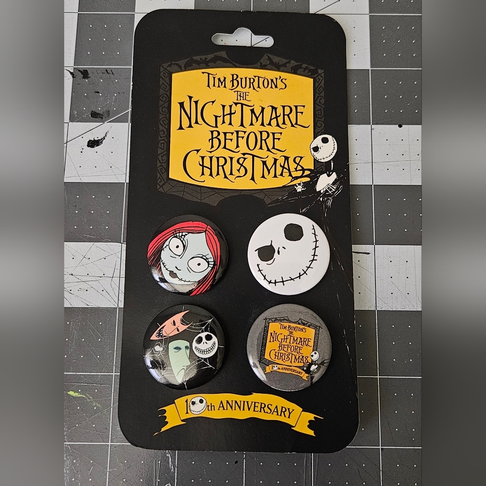 Nightmare Before Christmas 10th Anniversary Button Set